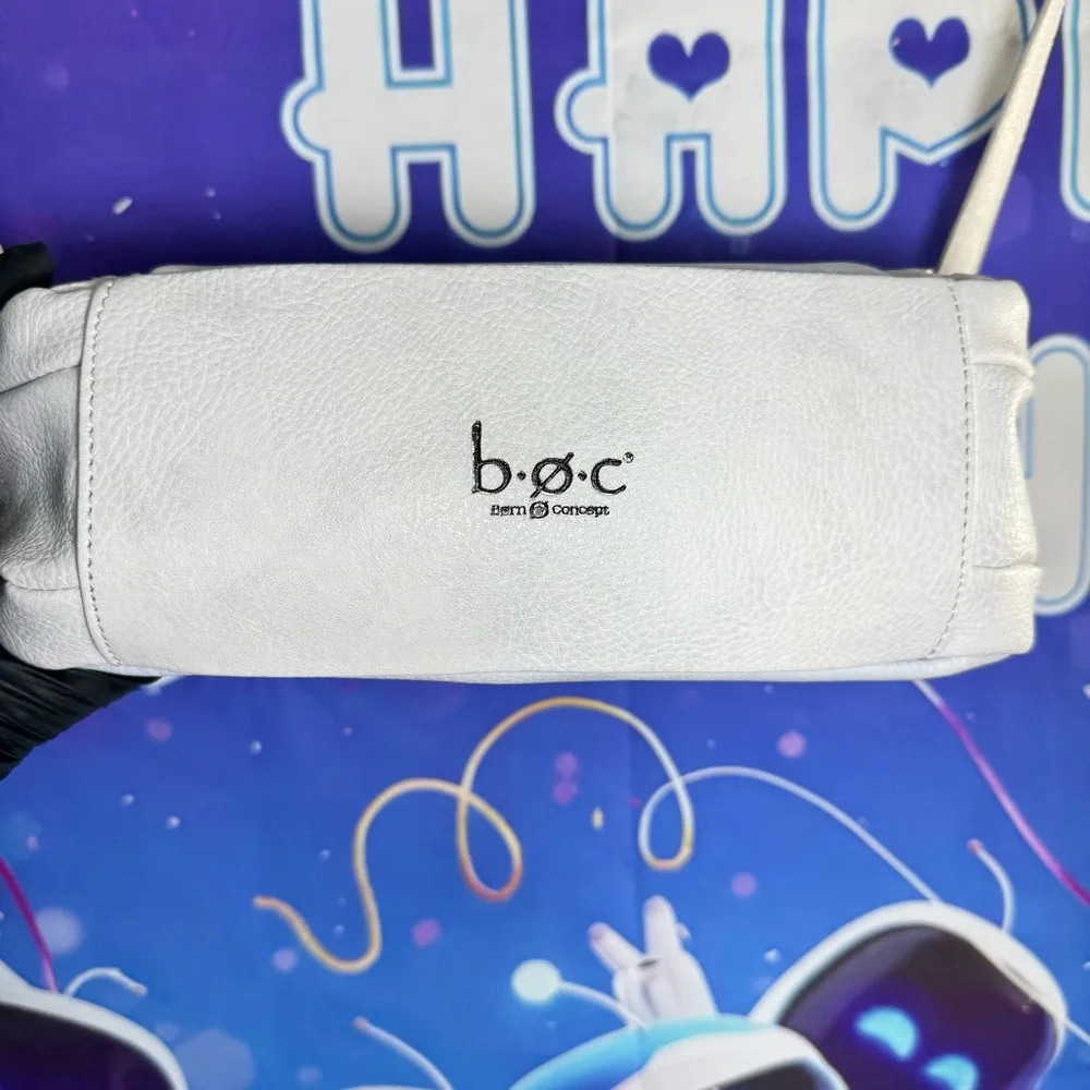 B.O.C.Light GrayCrossbody Bag Faux Leather Purse Small Zip Pocket Boho Stitching